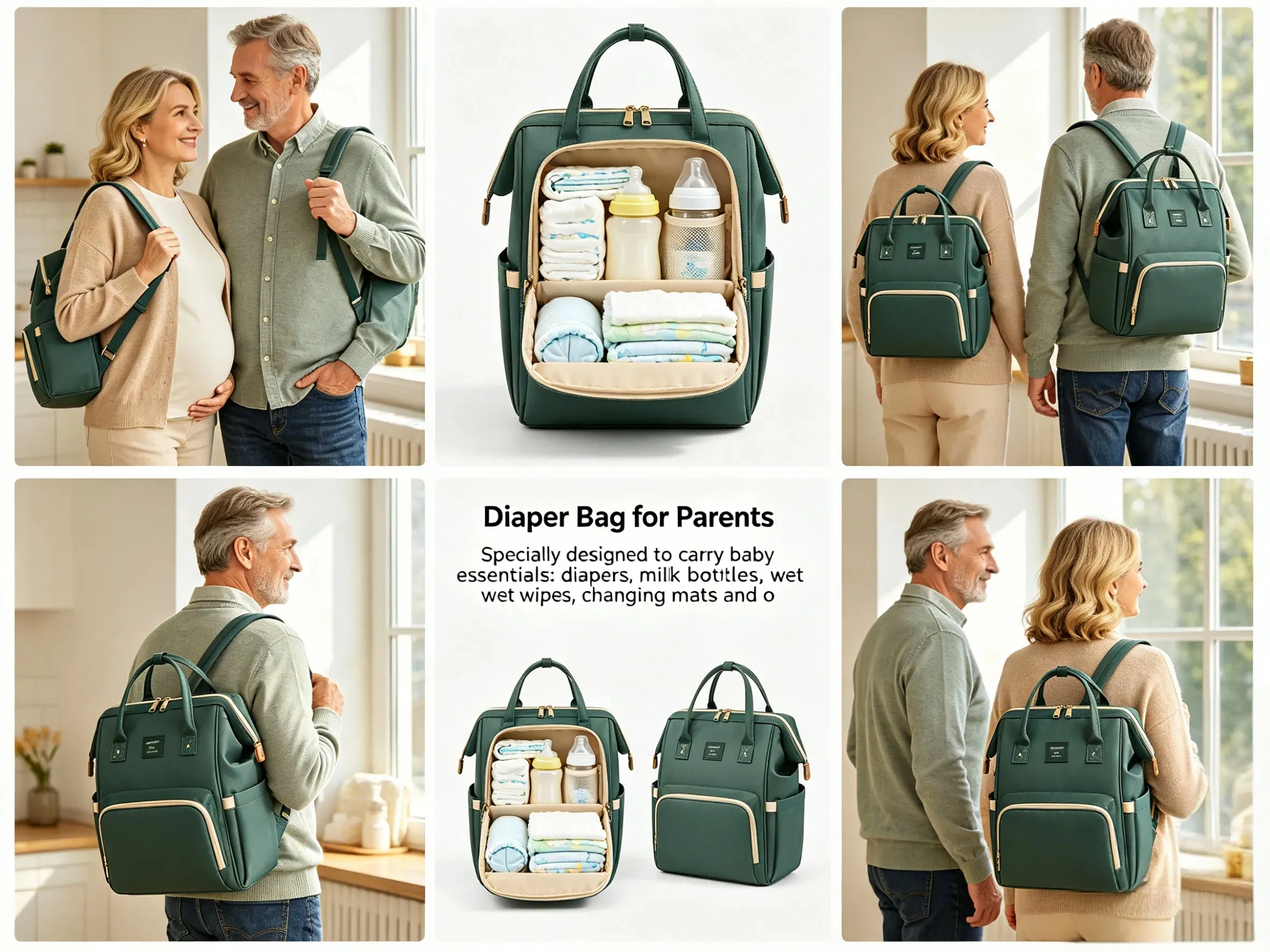 Completed small MOQ custom diaper bag