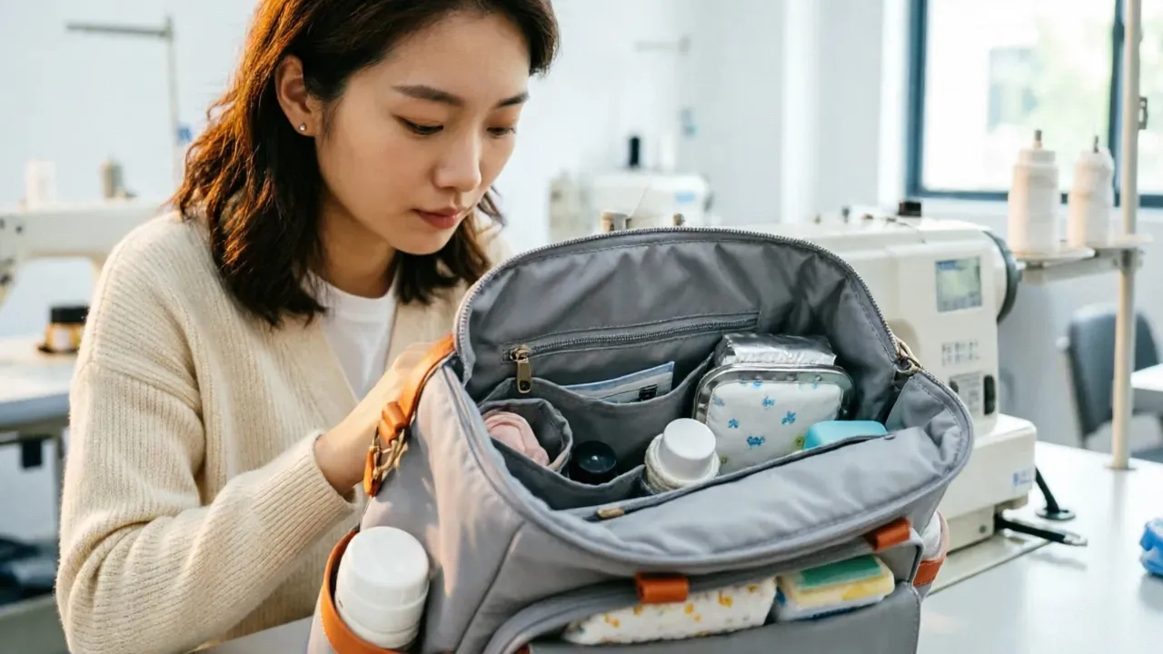 Quality Control for Sustainable Diaper Bags at GzDreamway Factory