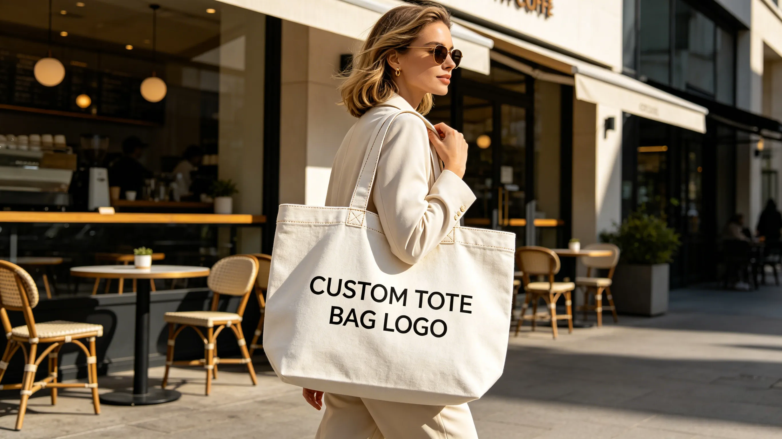 Non-woven polyester tote bag with custom logo