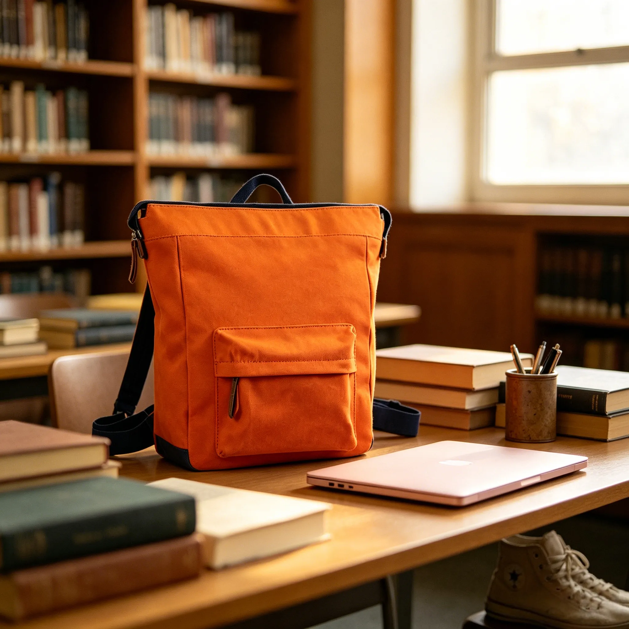 Minimalist commuter laptop bag — campus style backpack for students and professionals