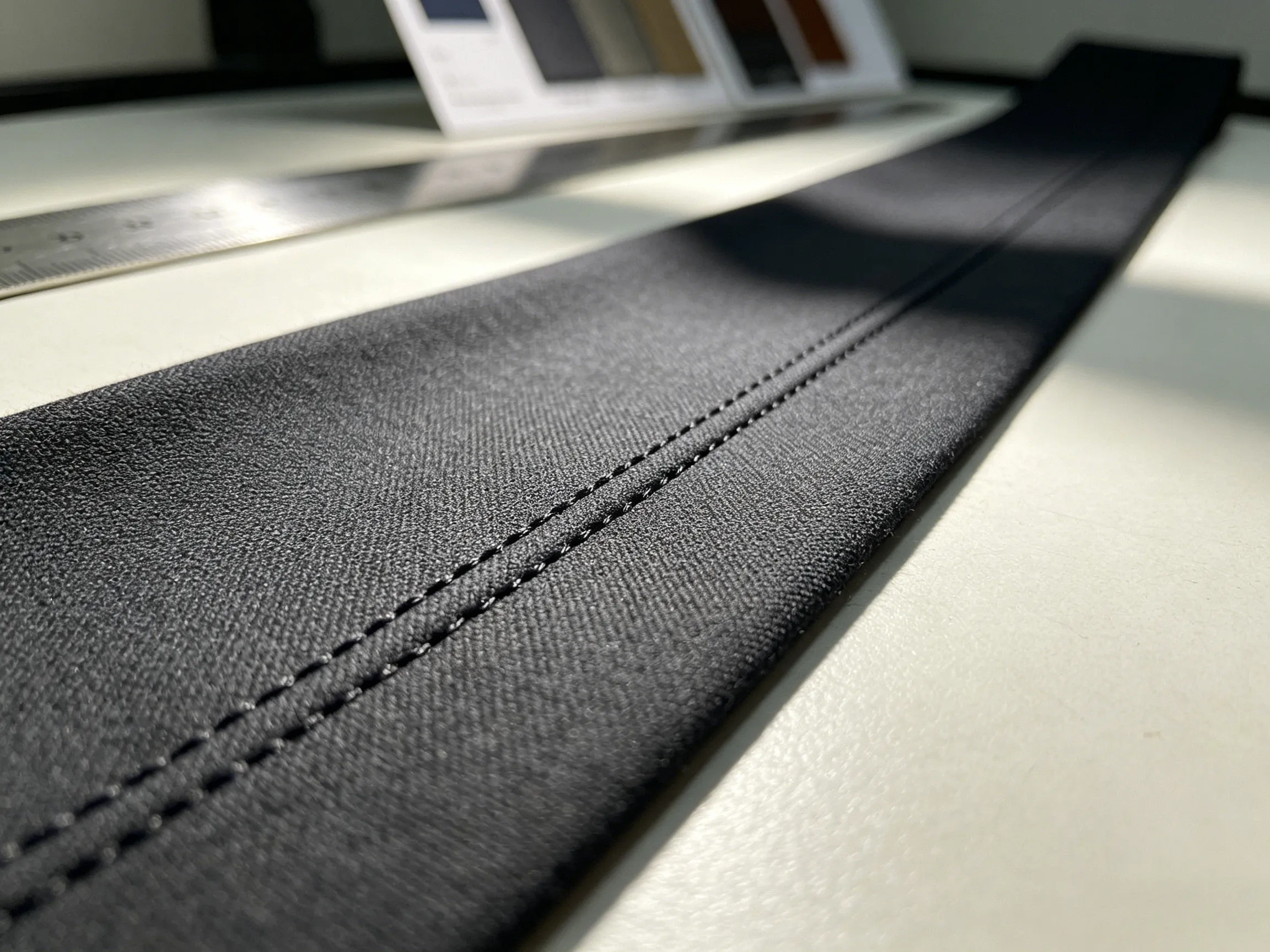 Microscopic view of GZDreamway factory stitching texture details