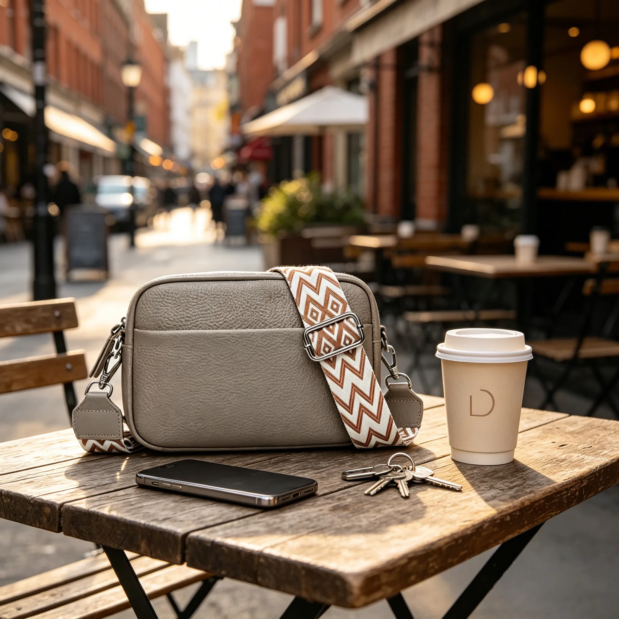 Premium Custom Multi-Pocket Minimalist Crossbody Bag Model 63047 — product studio photography