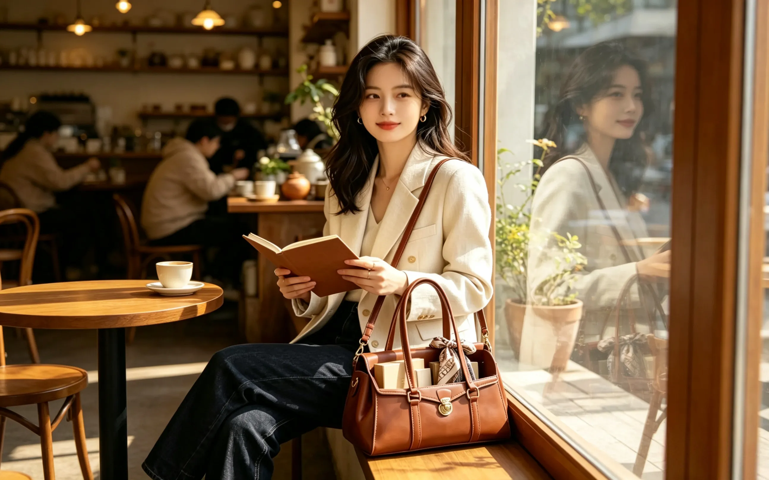 Premium leather bag craftsmanship display by Chinese manufacturer