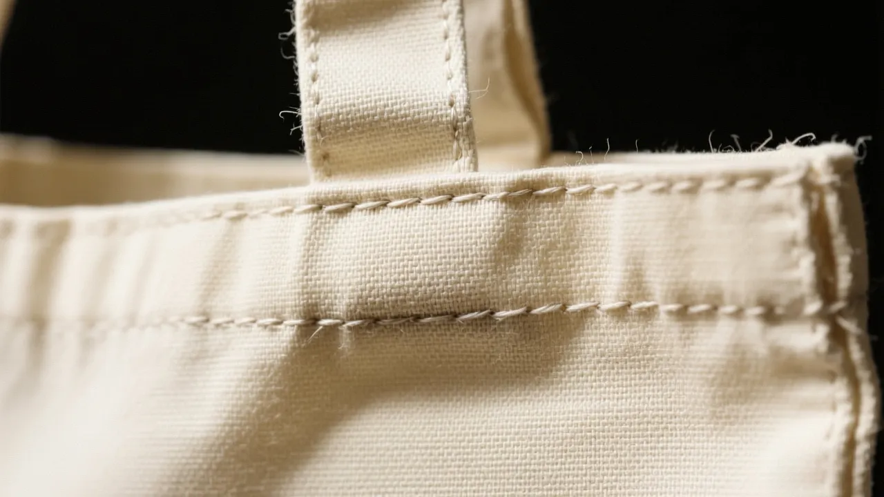 Premium canvas material weave showing sustainable fabric construction for custom canvas tote bags